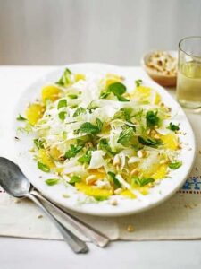 Sliced fennel, orange & almond salad-min