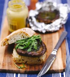 Garlic mushroom burgers