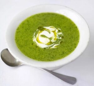 Summer pea and watercress soup 
