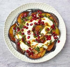 Aubergine & pomegranate salad