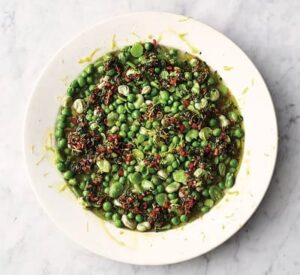 Peas, beans, chilli & mint recipe